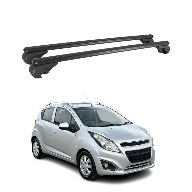 Dachträger für Chevrolet Spark Schrägheck 2010-2015 Gepäckträger Alu Schwarz 2x