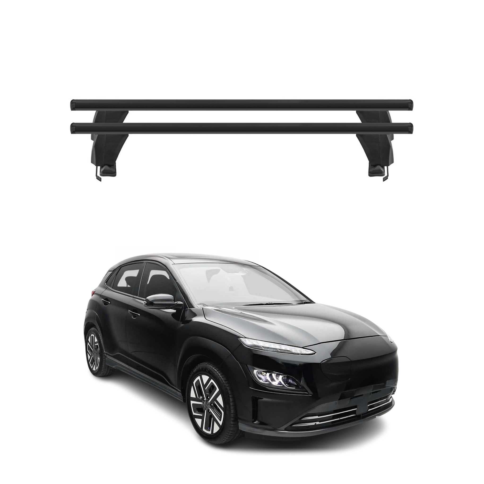 Menabo Dachträger Grundtäger für Hyundai Kona Electric 2018-2023 50kg Schwarz 2x