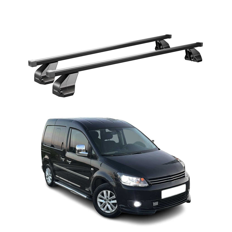 Menabo Dachträger Grundtäger für VW Caddy 2010-2015 75kg Stahl Schwarz 2 tlg