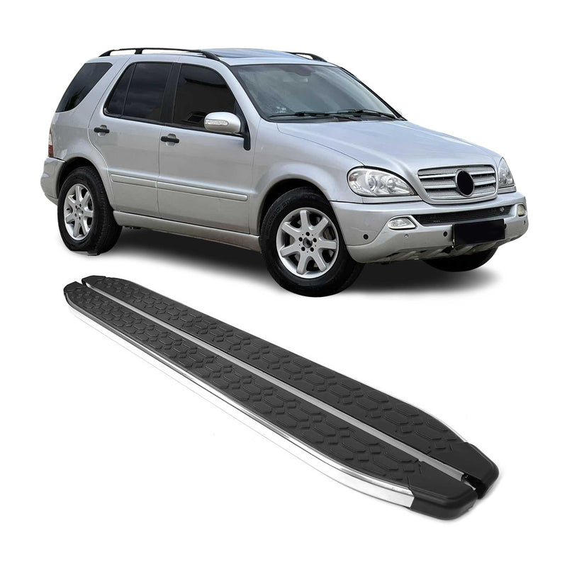 Trittbretter Seitenschweller für Mercedes ML W163 1998-2005 Stahl Schwarz Grau
