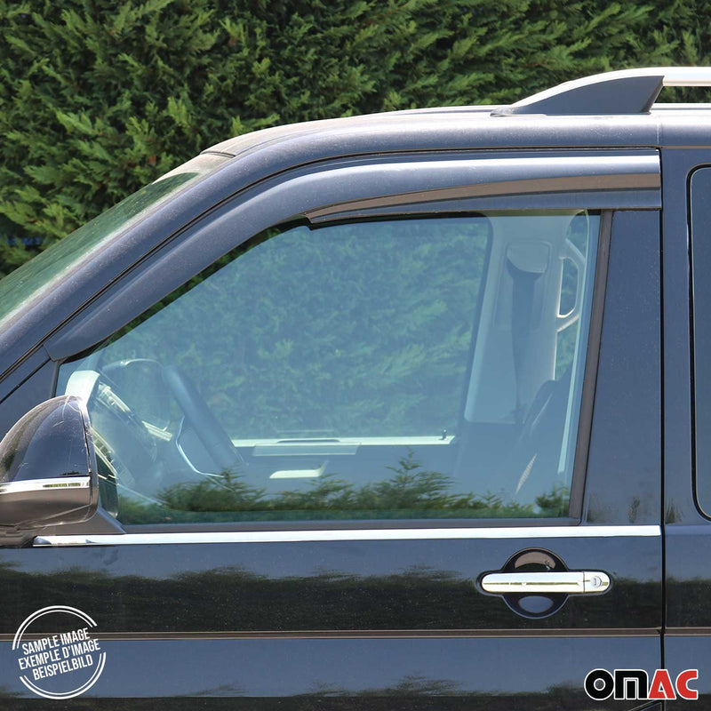 2x Windabweiser Regenabweiser für Ford Transit 2014-2017 Acryl Dunkel