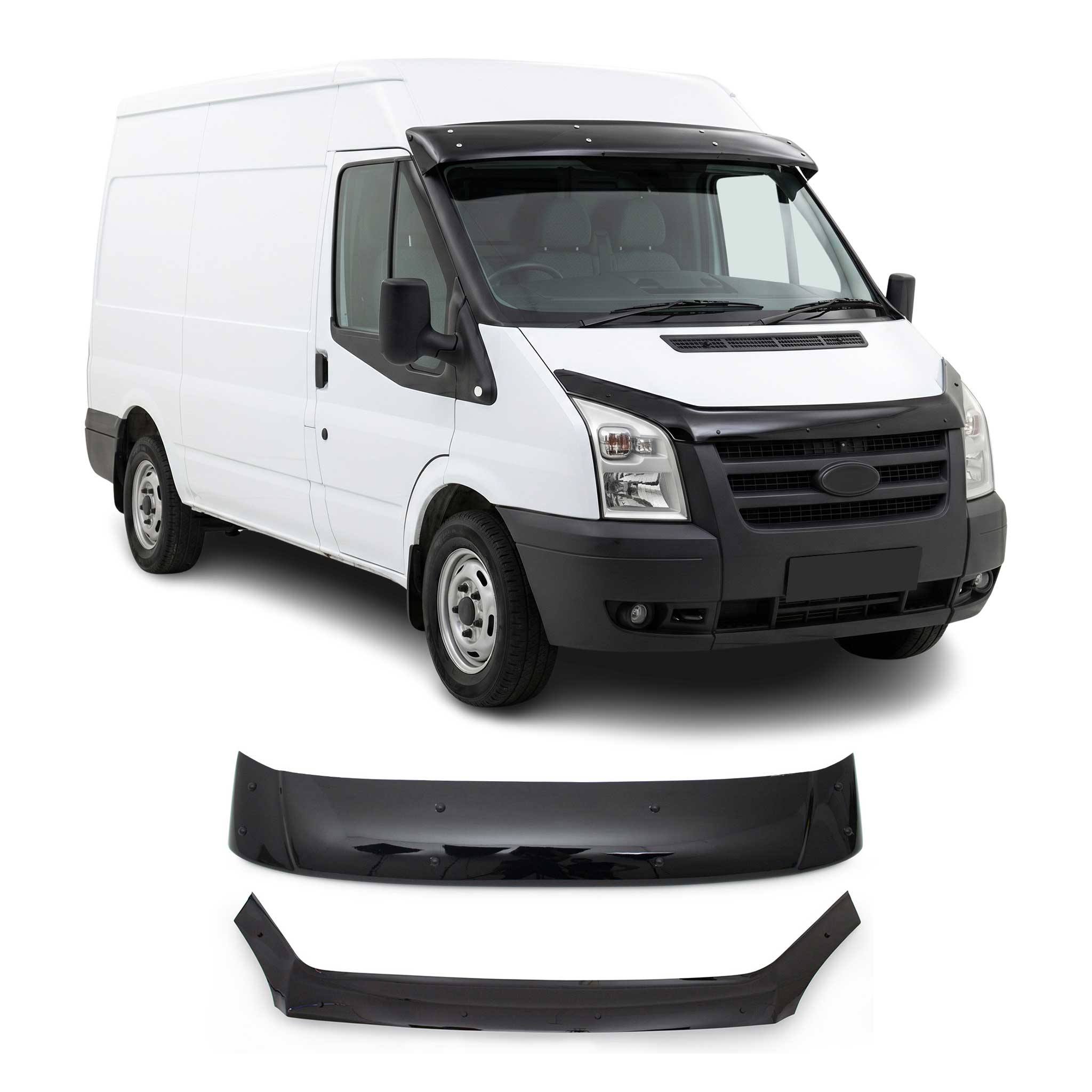 Sonnenblende Motorhaube Deflektor Set für Ford Transit 2006-2014 Acryl 2tlg