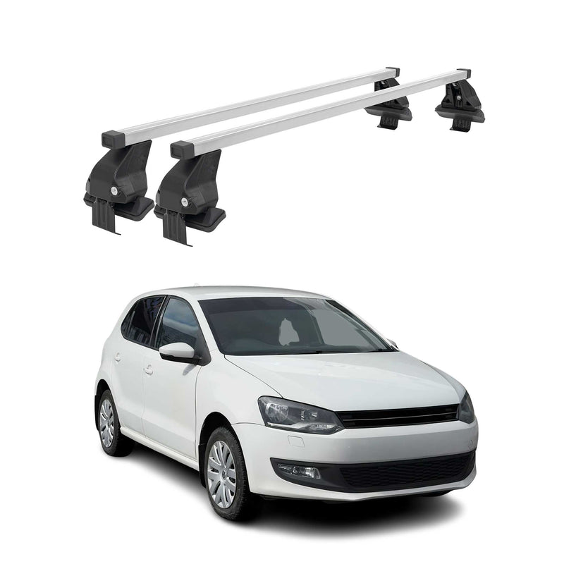 Menabo Dachträger Grundtäger für VW Polo 2009-2017 3tür 50kg Stahl Silber 2 tlg