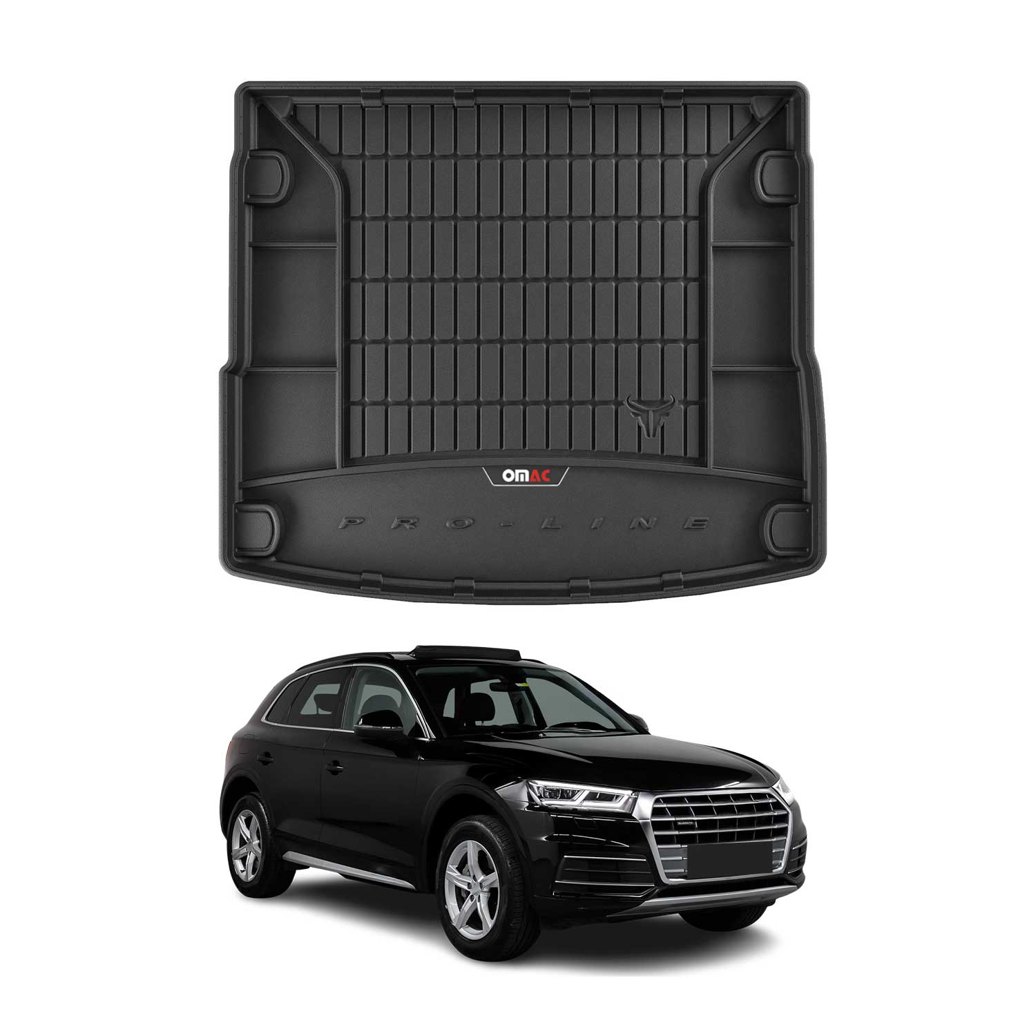 OMAC Gummi Kofferraumwanne für Audi Q5 FY 2017-2024 TPE Laderaumwanne Schwarz