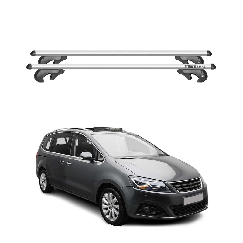 Menabo Dachträger Grundtäger für Seat Alhambra mk2 2015-2020 90kg Alu Silber 2x