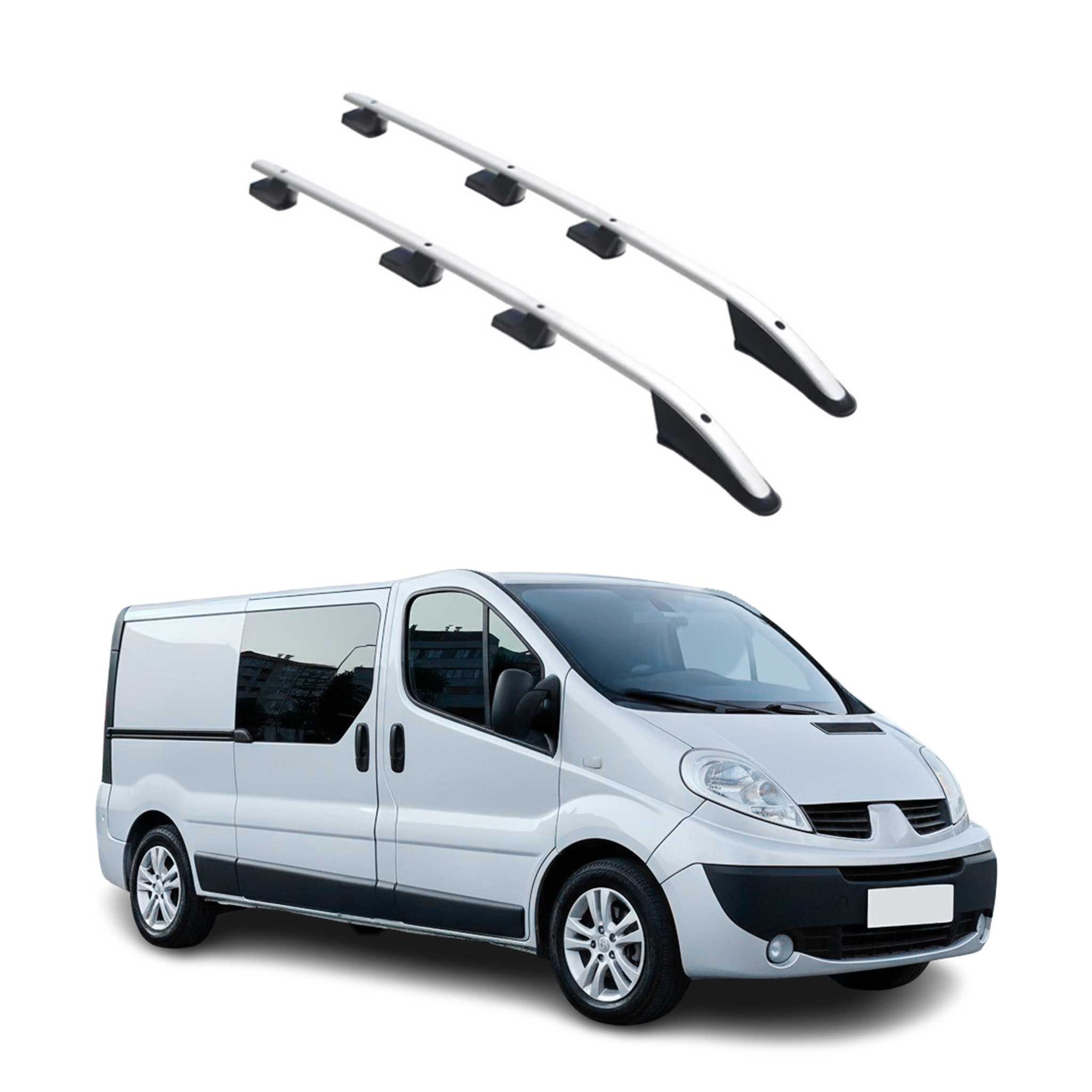 Alu Dachreling für Renault Trafic / Opel Vivaro A 2001-2014 L2 Langer Grau
