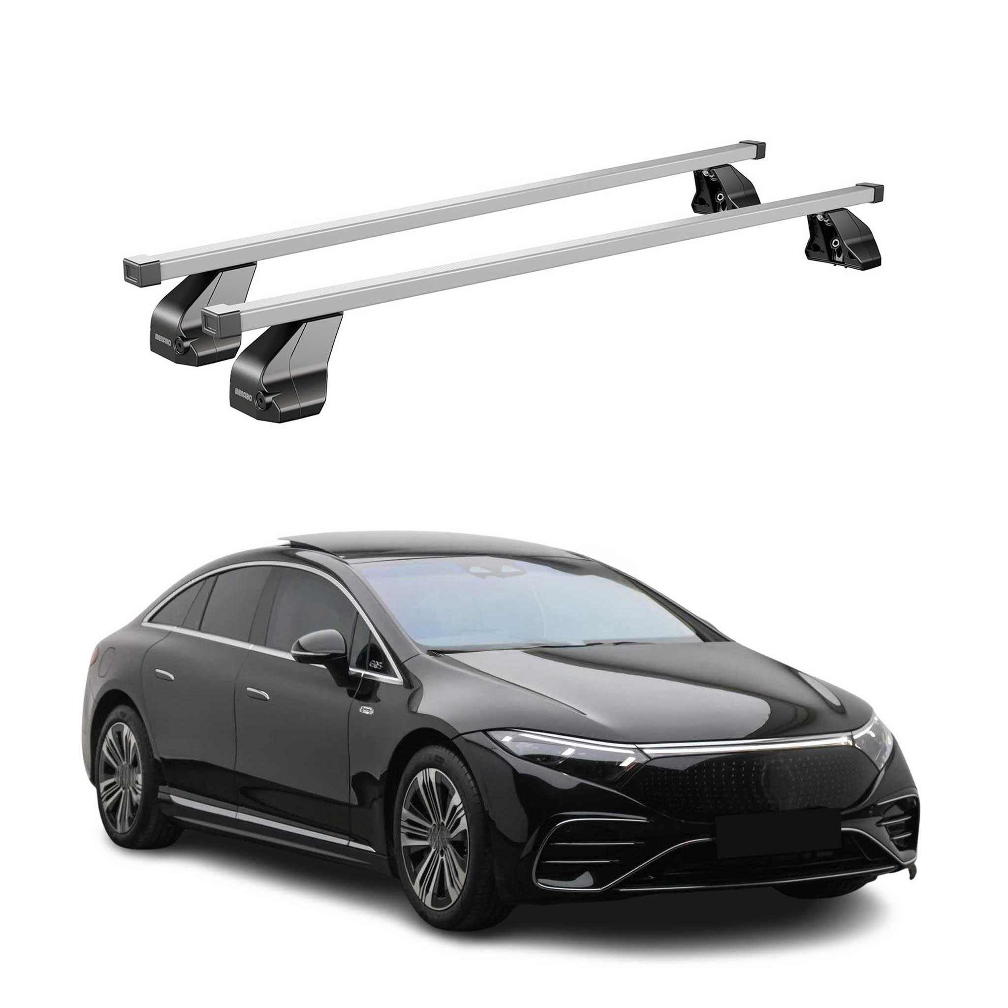 Menabo Dachträger Grundtäger für Mercedes EQS V297 2022-2026 75kg Stahl Grau 2x