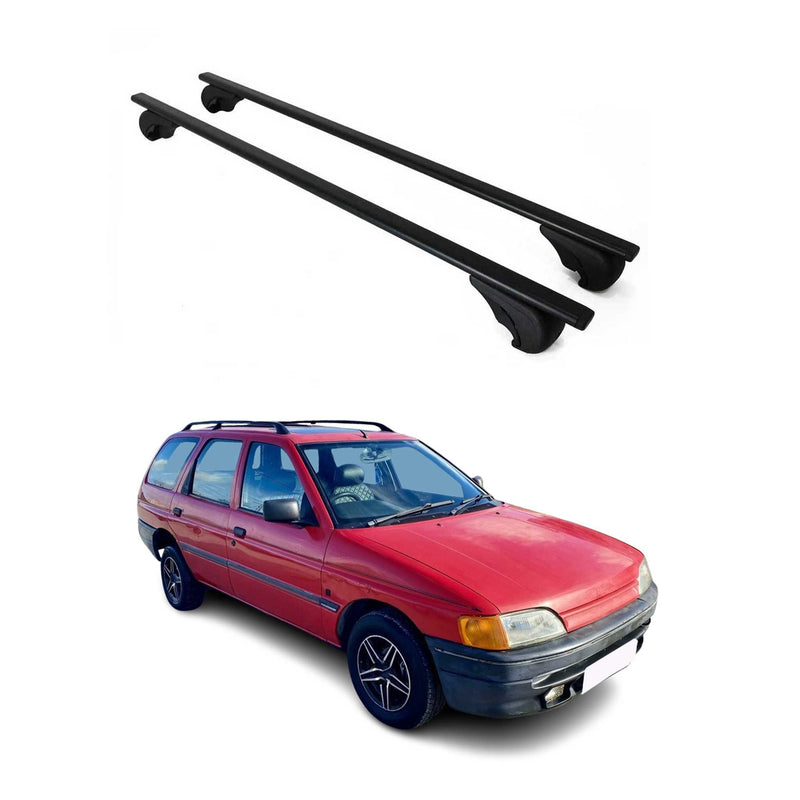Dachträger Gepäckträger für Ford Escort Turnier 1990-1997 Metall Schwarz 2x