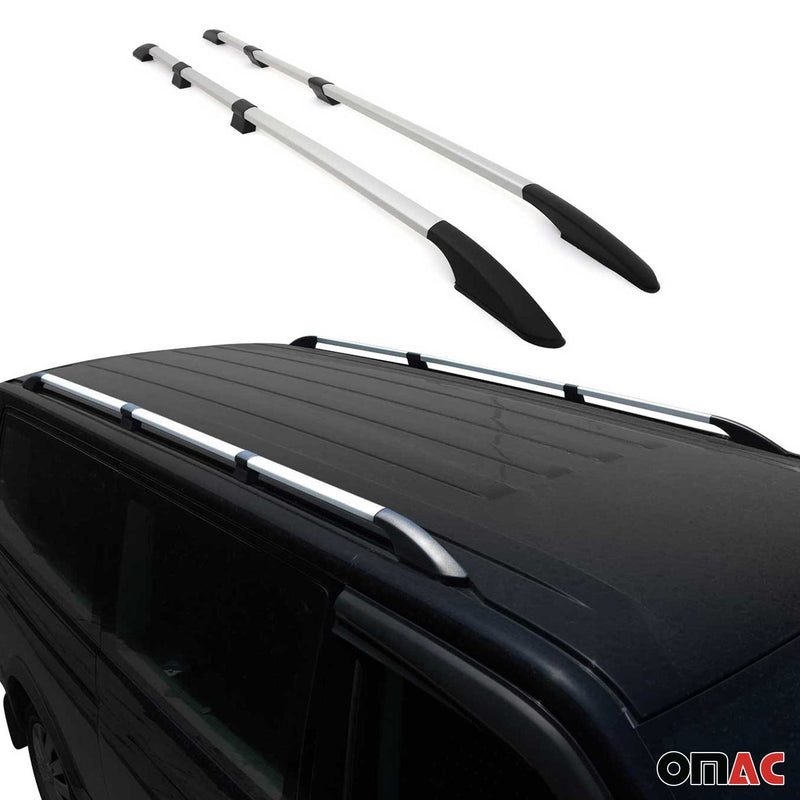 Dachreling Dachgepäckträger für VW Caddy 2015-2020 L2 Langer Alu Grau