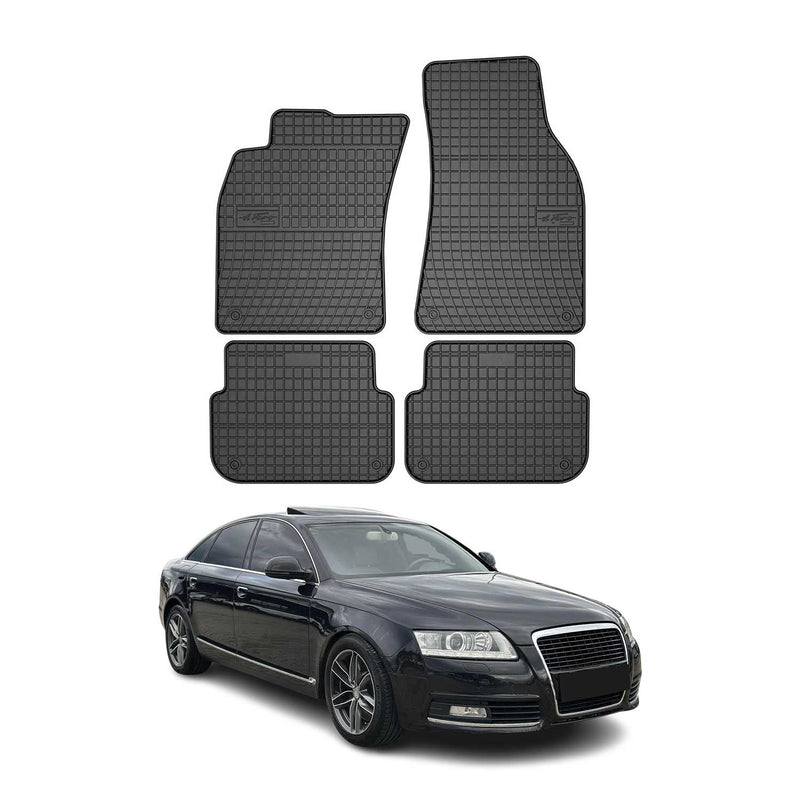 OMAC Gummi Fußmatten für Audi A6 C6 Limo Allroad Avant 2004-2008 Schwarz 4tlg