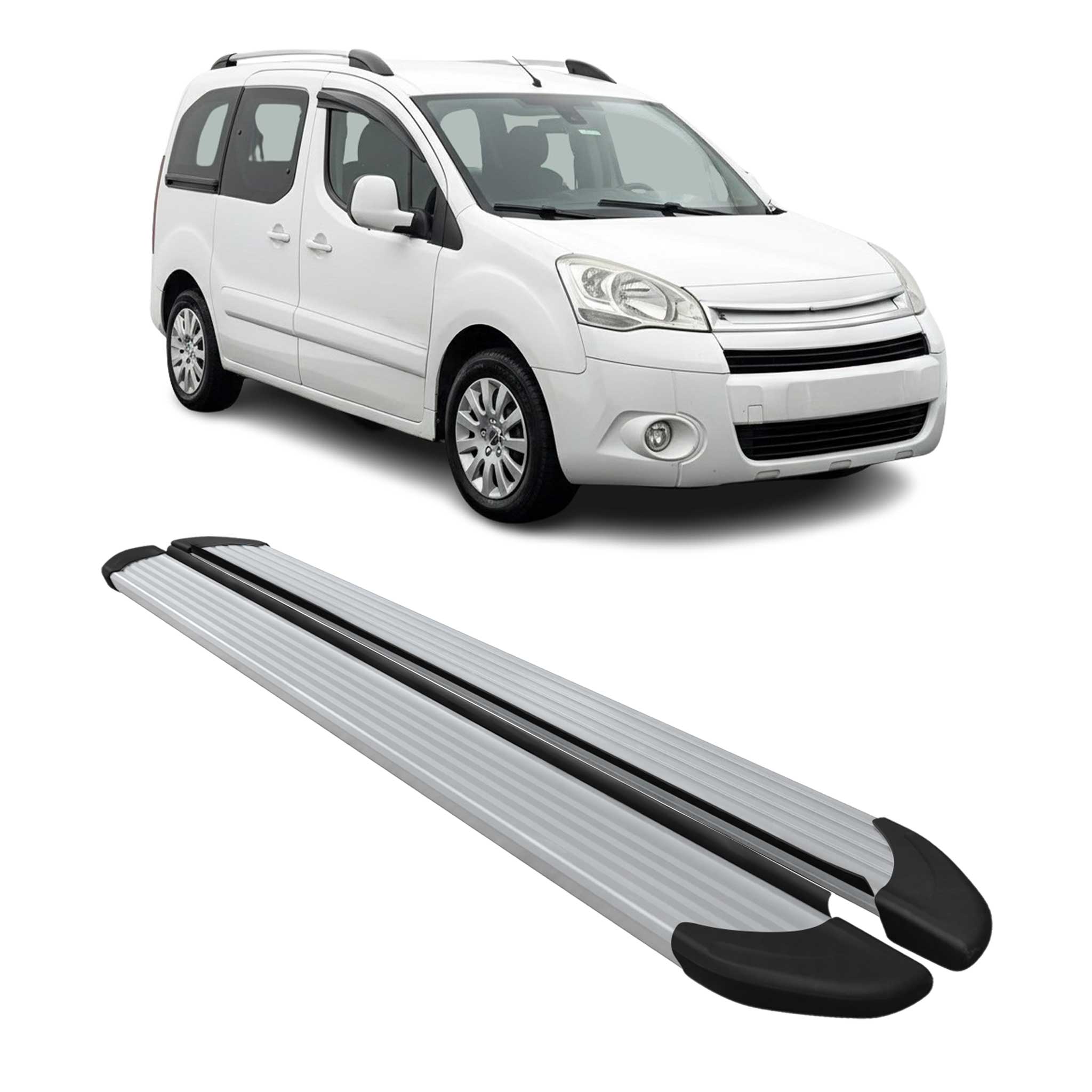 Seitenschweller Trittbretter Schweller für Citroen Berlingo L1 2008-18 Alu Grau