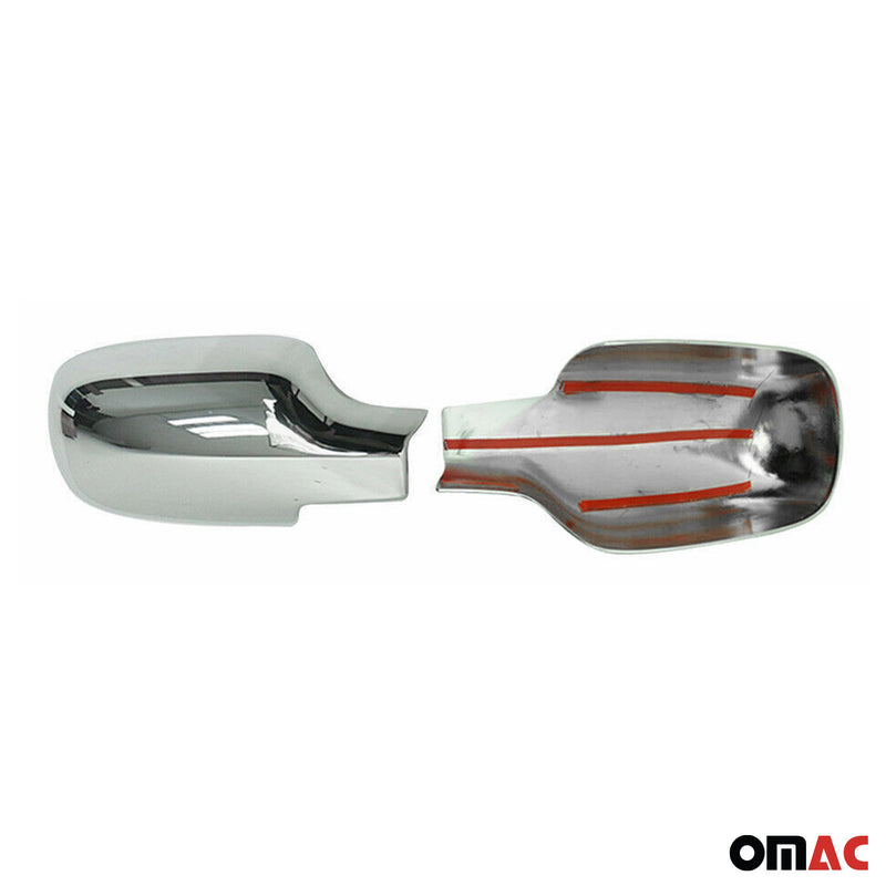 Spiegelkappen Spiegelabdeckung für Renault Clio 2005-2013 Edelstahl Silber 2tlg
