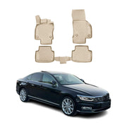 OMAC Gummimatten Fußmatten für VW Passat B8 2014-2023 TPE Automatten Beige 4x