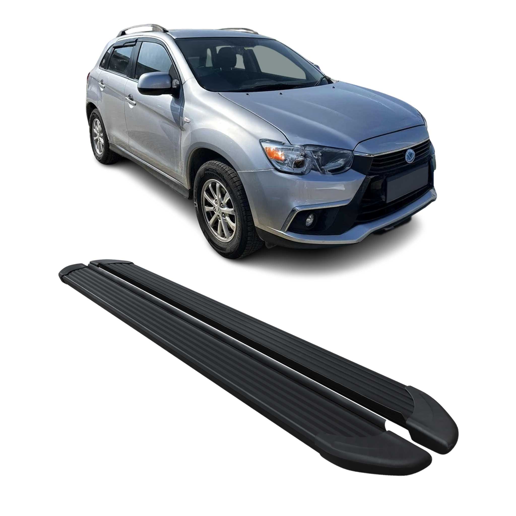 Trittbretter Seitenschweller für Mitsubishi ASX 2010-2022 Aluminium Schwarz 2tlg