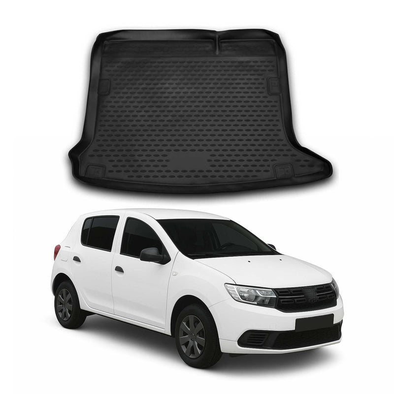 Kofferraummatte Kofferraumwanne für Dacia Sandero 2012-2020 Gummi TPE Schwarz