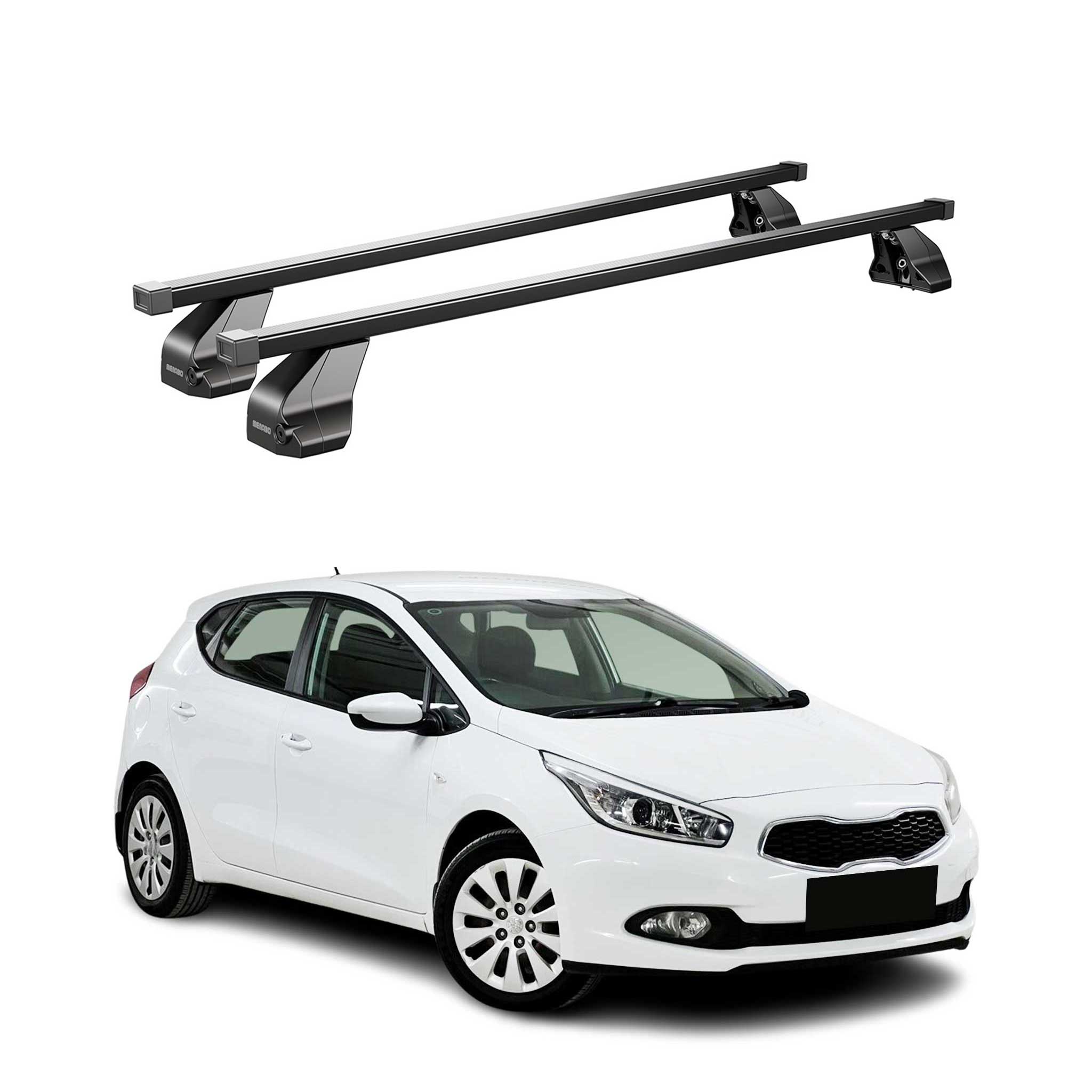 Menabo Dachträger Grundtäger für Kia Ceed 2012-2018 75kg Stahl Schwarz 2 tlg