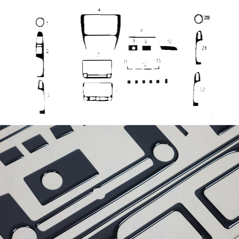 Innenraum Dekor Cockpit für VW Jetta 2010-2018 Piano Schwarz Optik 22tlg