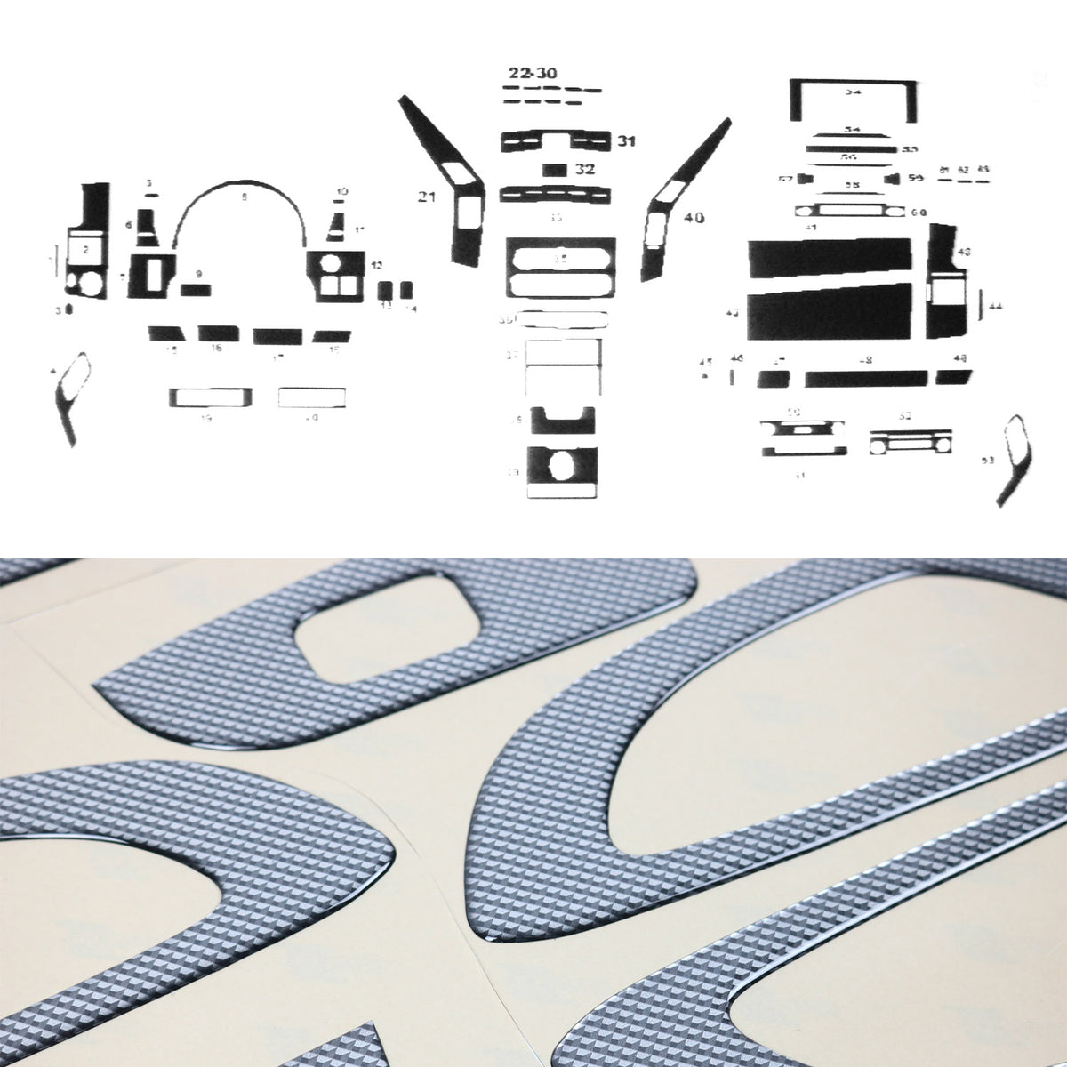 Innenraum Dekor Cockpit für Mercedes Sprinter W906 2006-2018 Carbon Optik 57tlg