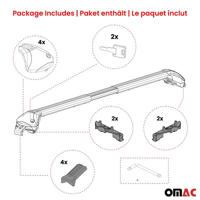 Dachträger für BMW 2er Active Tourer F45 2014-2021 Aluminium Silber 2 tlg