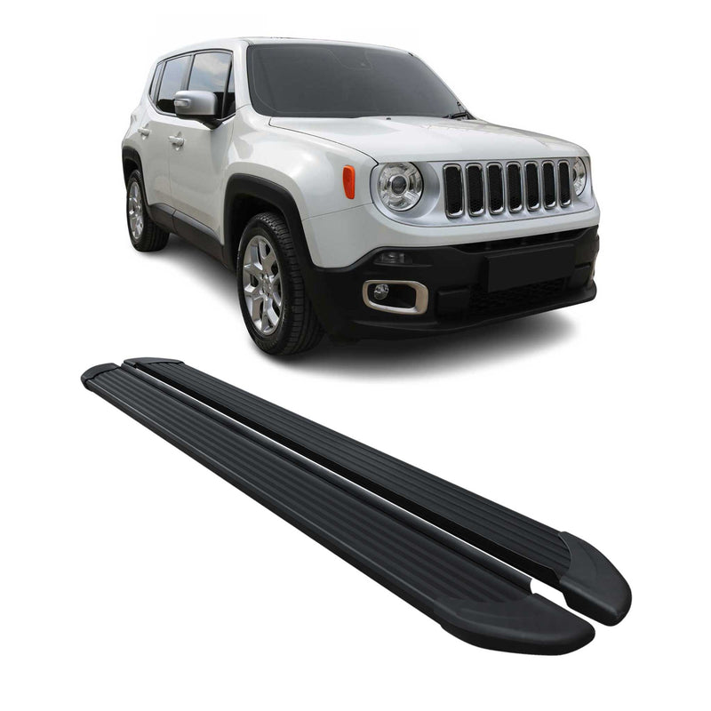 Seitenschweller Trittbretter Schweller für Jeep Renegade 2015-2024 Alu Schwarz