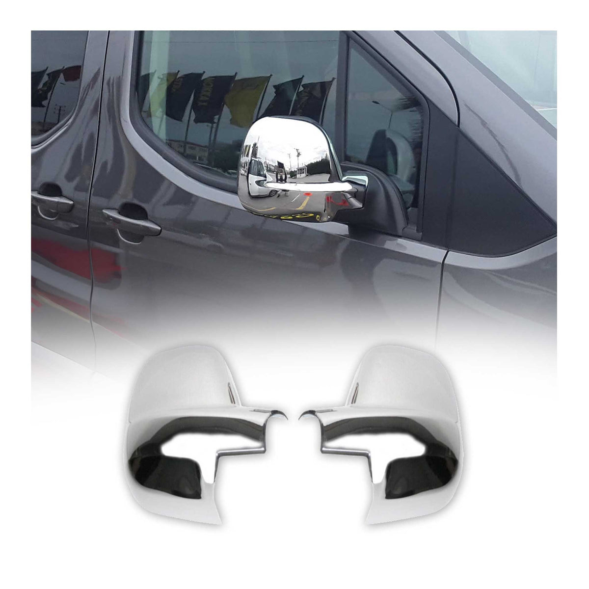Spiegelkappen Spiegelabdeckung für Peugeot Rifter 2019-2023 Chrom Abs