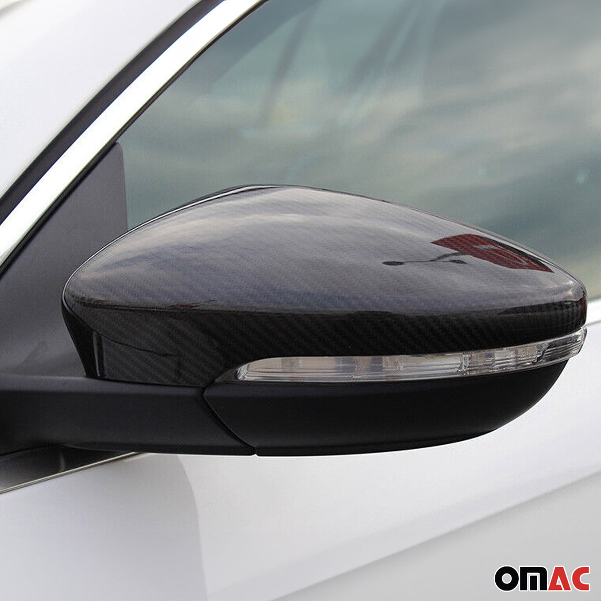 Spiegelkappen Spiegelabdeckung für VW Passat CC 2008-2016 Echt Carbon Schwarz
