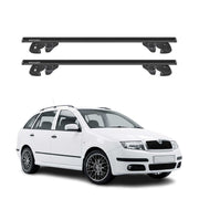 Dachträger Grundtäger für Skoda Fabia I Kombi 1999-2007 Alu 90kg TÜV Schwarz 2x