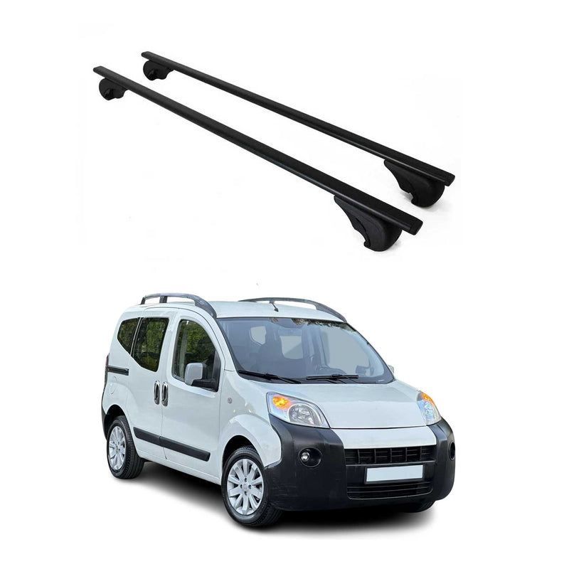 Dachträger Grundtäger für Citroen Nemo 2008-2017 75kg Metall Schwarz 2 tlg