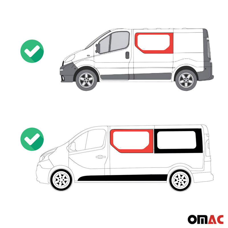 Seitenfenster Auto Fenster für Nissan Primastar 2001-2014 Links L1 L2 Schwarz