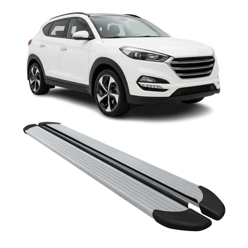 Seitenschweller Trittbretter Schweller für Hyundai Tucson 2015-2020 Alu Grau