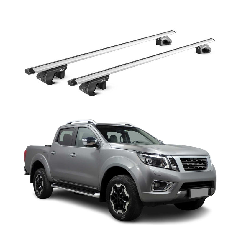 Dachträger Grundtäger für Nissan Navara D23 2015-2021 4 tür 90kg Alu Grau 2x ABE