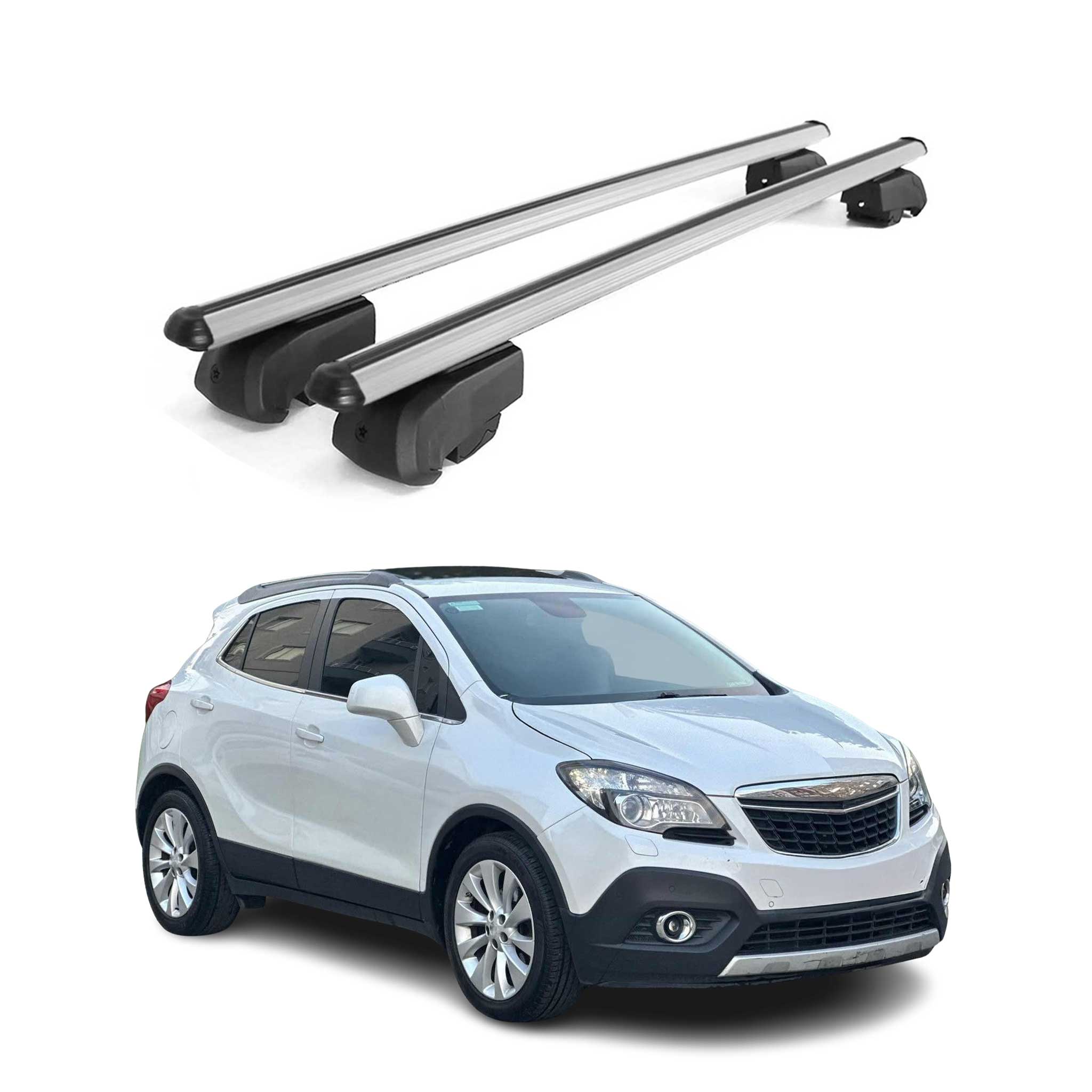 Dachträger Gepäckträger für Opel Mokka A 2012-2020 Querträger ABE Alu Grau