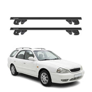 Dachträger Grundtäger für Kia Clarus Kombi 1998-2001 Alu 90kg TÜV Schwarz 2tlg