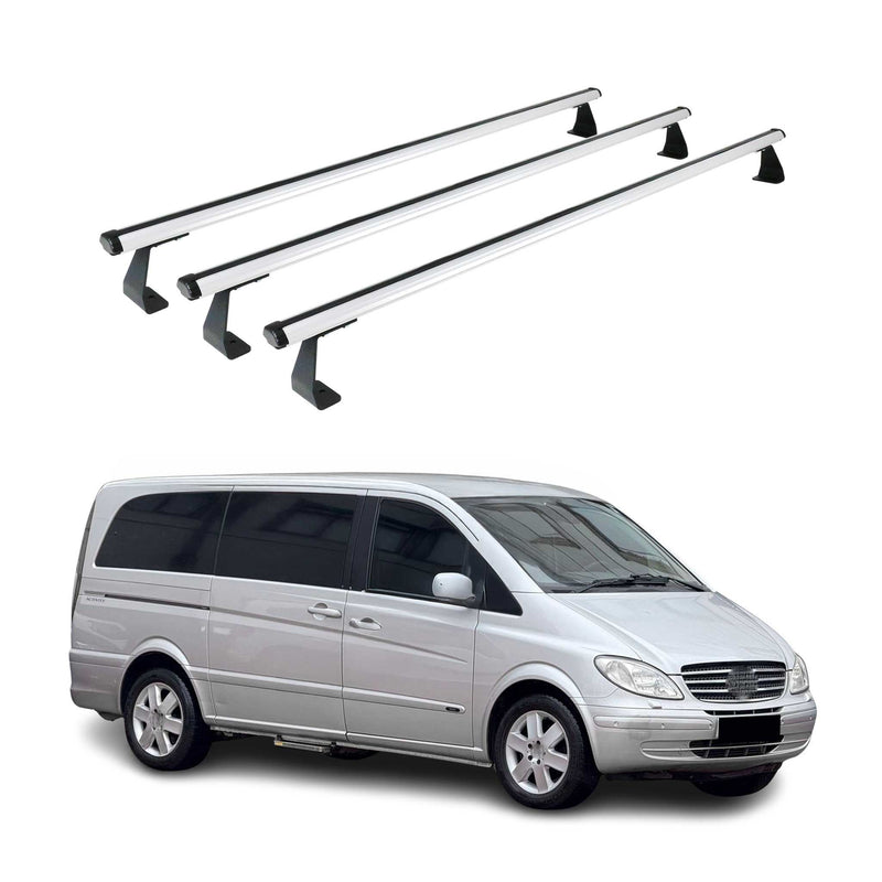 Dachträger Grundtäger für Mercedes Vito W639 2003-2014 75kg Alu Silber 3 tlg
