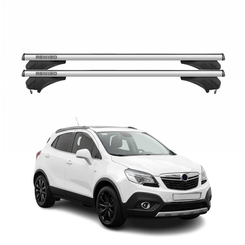 Menabo Dachträger Grundtäger für Opel Mokka A 2012-2019 Aluminium Silber 2 tlg