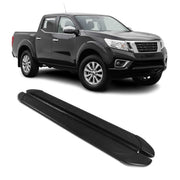 Trittbretter für Nissan Nissan Navara D23 2015-2023 Double Cab Alu Schwarz 2x
