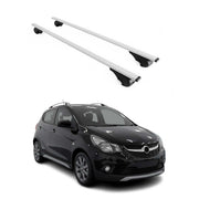 Dachträger Gepäckträger für Opel Karl 2017-2019 Grundträger Metall Silber 2tlg