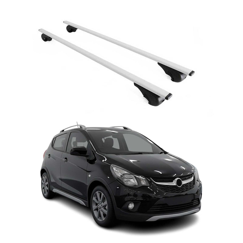Dachträger Gepäckträger für Opel Karl 2017-2019 Grundträger Metall Silber 2tlg