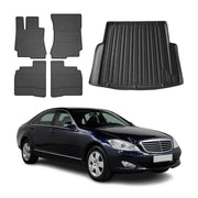 Fußmatten & Kofferraumwanne Set für Mercedes S Klasse W221 2005-2013 Gummi 5x