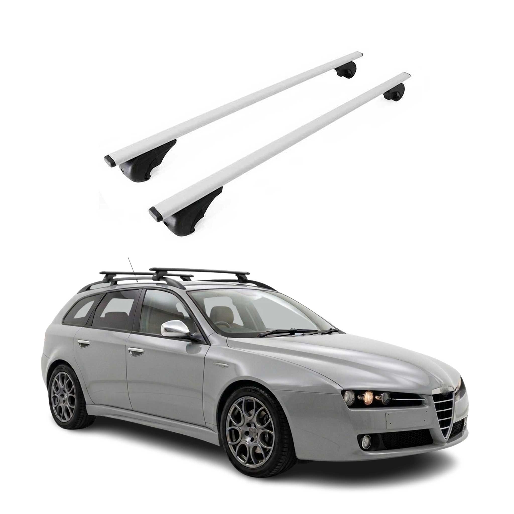 Dachträger Grundträger für Alfa Romeo 159 Sportwagon 2005-2011 Metall Silber 2x