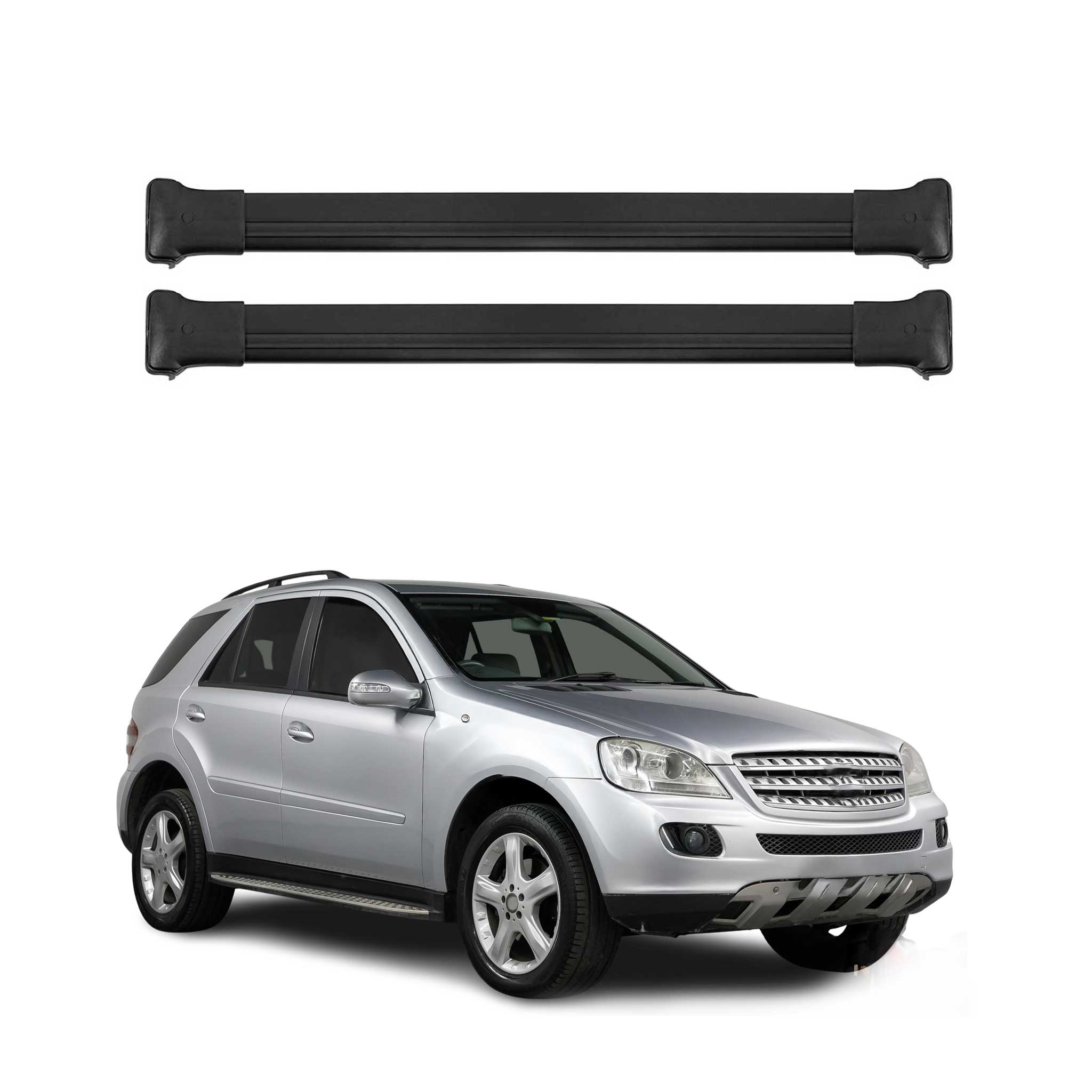 Dachträger Gepäckträger für Mercedes M Klasse W164 2005-2011 Aluminium Schwarz