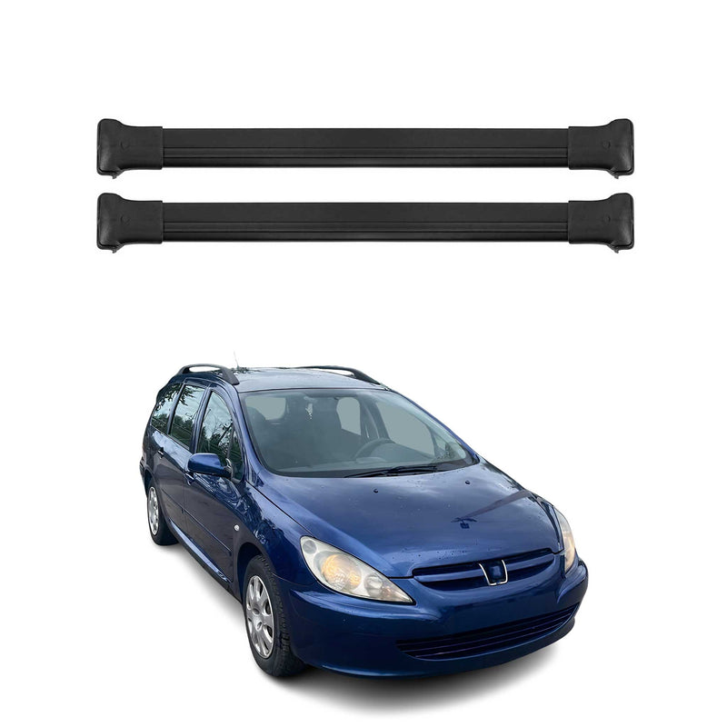 Dachträger Grundtäger für Peugeot 307 Kombi 2002-2008 75kg Alu Schwarz 2 tlg