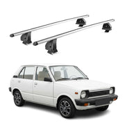 Alu Dachträger für Suzuki Alto SS 1979-1984 TÜV T-Nut Abschließbar 2tlg Silber