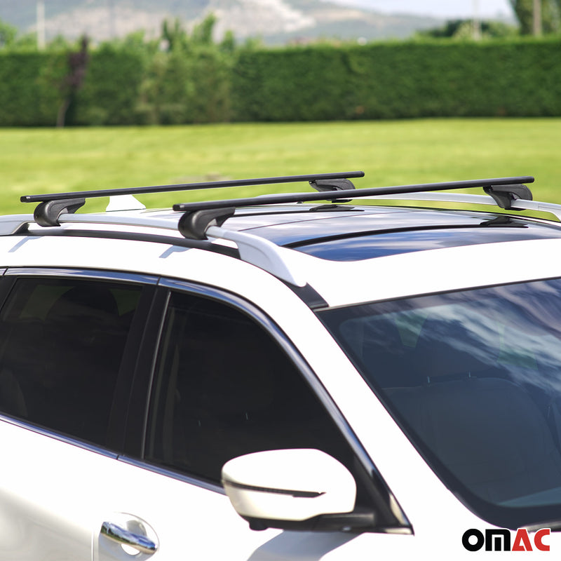 Dachträger Querträger für Audi A6 C7 Allroad 2012-2018 Metall Schwarz 2x