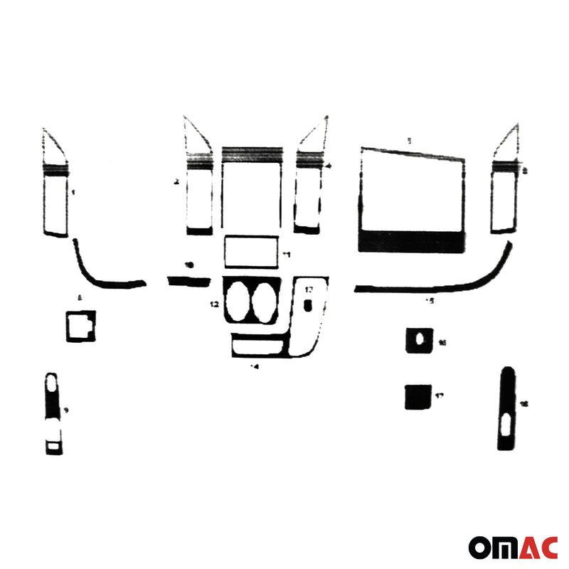 Innenraum Dekor Cockpit für Peugeot Boxer 2007-2014 Carbon Optik 18tlg