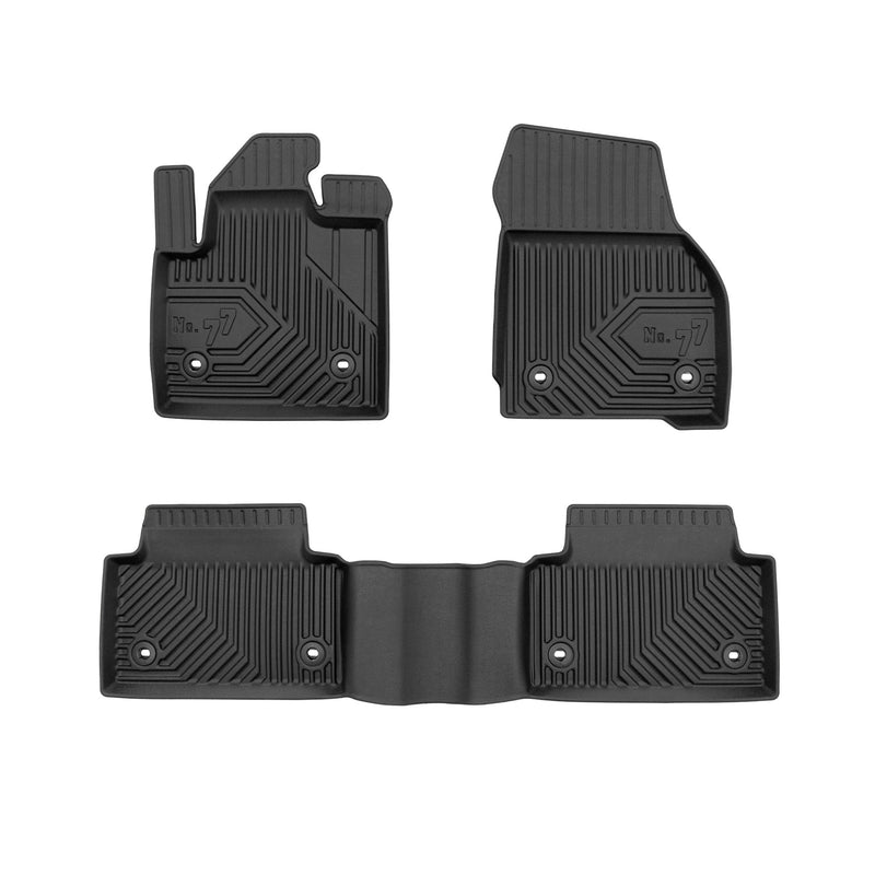 Fußmatten Gummimatten No.77 für Jaguar E-Pace 2017-2024 TPE Gummi Schwarz 3 tlg