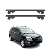 Dachträger Grundtäger für Kia Sportage mk2 JE 2005-2010 Alu 90kg TÜV Schwarz 2x