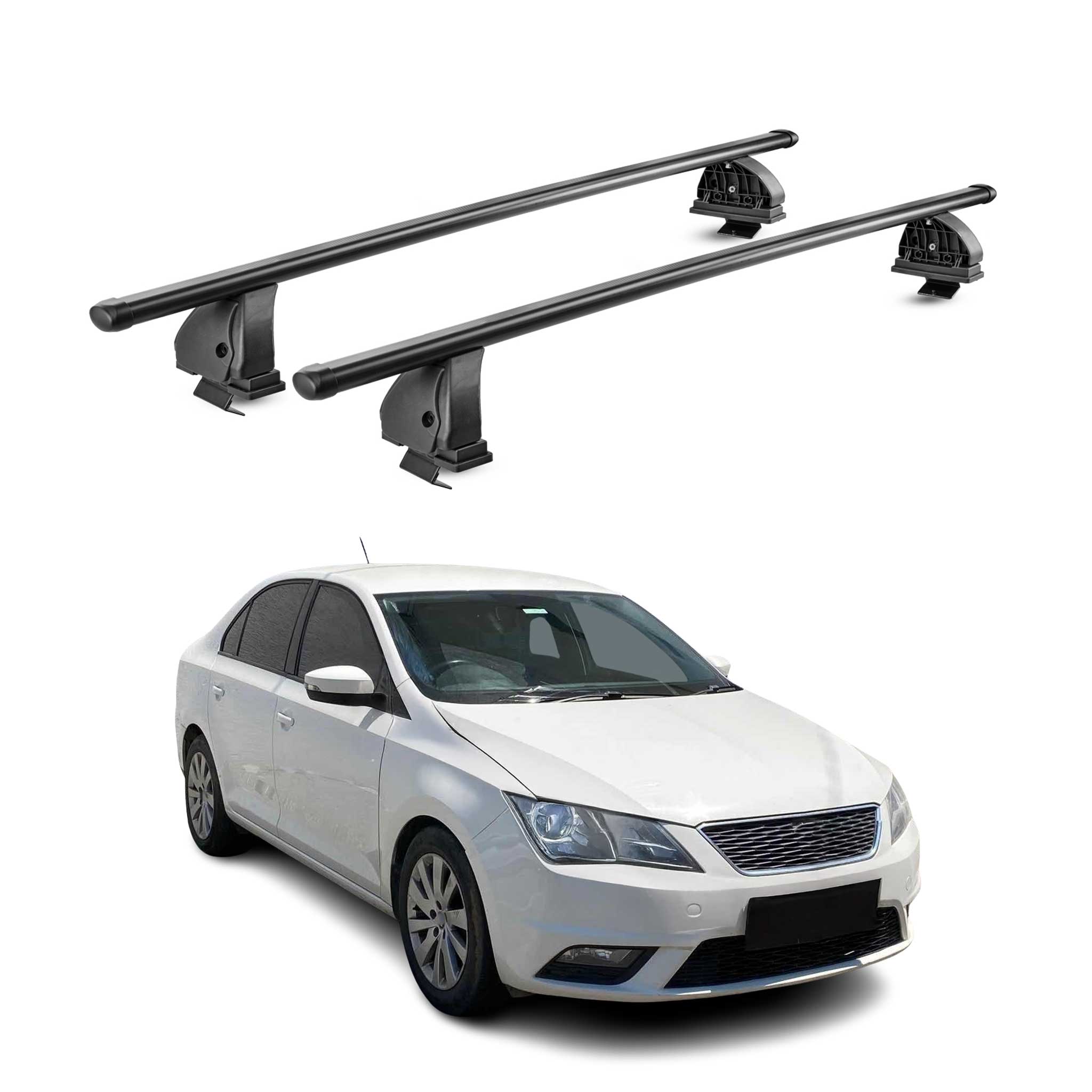 Stahl Dachträger für Seat Toledo IV 2012-2019 TÜV Abschließbar 2tlg Schwarz