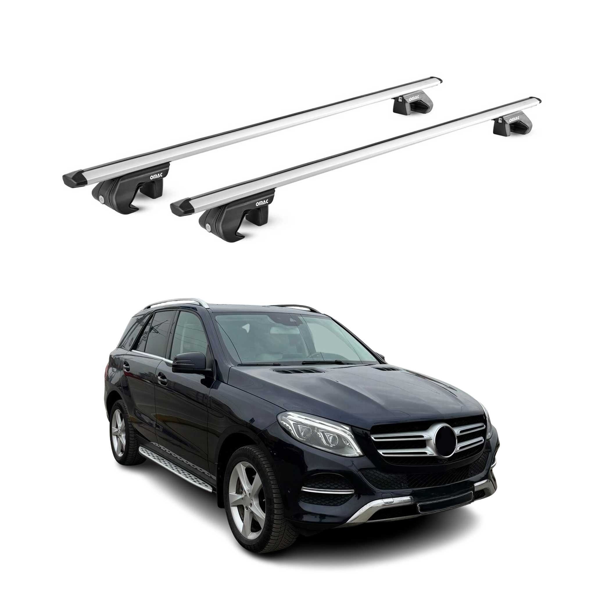 Dachträger Grundtäger für Mercedes GLE W166 2015-2019 90kg Alu Silber 2 tlg ABE