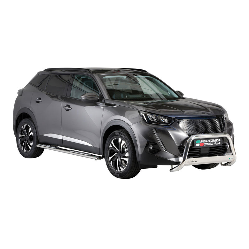 Edelstahl Seitenschweller Schwellerrohre für Peugeot 2008 2020-2025 Silber